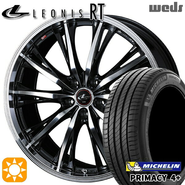 【取付対象】225/55R18 98V ミシュラン プライマシー4プラス Weds レオニス RT PBMC 18インチ 7.0J 5H114.3 サマータイヤホイールセット