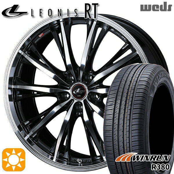 【取付対象】プリウスα ストリーム 205/60R16 92H ウィンラン R380 Weds レオニス RT PBMC 16インチ 6.5J 5H114.3 サマータイヤホイールセット