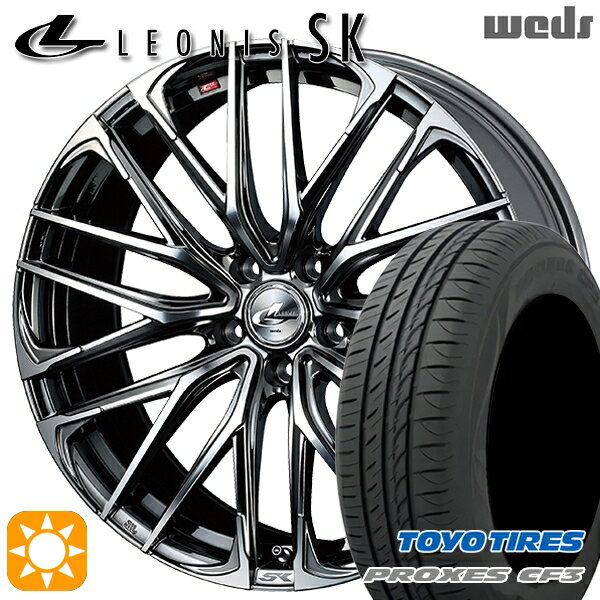 【取付対象】リーフ レヴォーグ 215/50R17 95V XL トーヨー プロクセス CF3 Weds レオニス SK BMCMC (ブラックメタルコート ミラーカット) 17インチ 7.0J 5H114.3 サマータイヤホイールセット