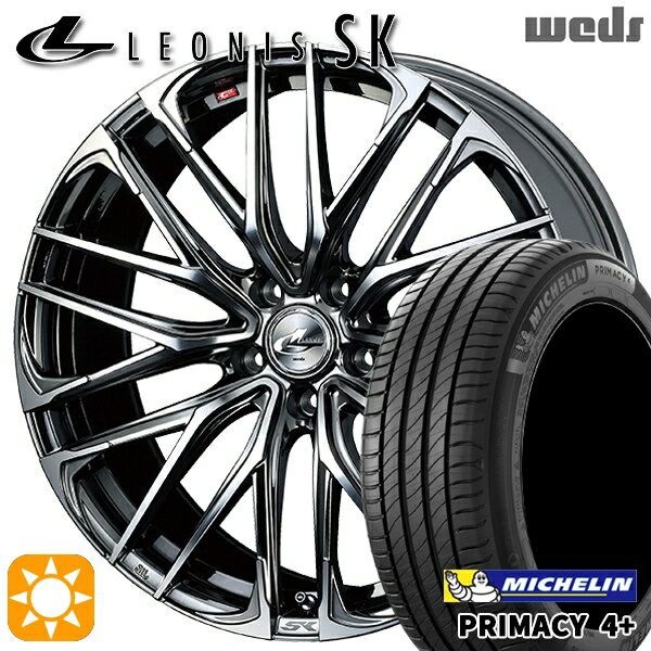 【取付対象】205/50R17 93W XL ミシュラン プライマシー4プラス Weds レオニス SK BMCMC (ブラックメタルコート ミラーカット) 17インチ 7.0J 5H114.3 サマータイヤホイールセット