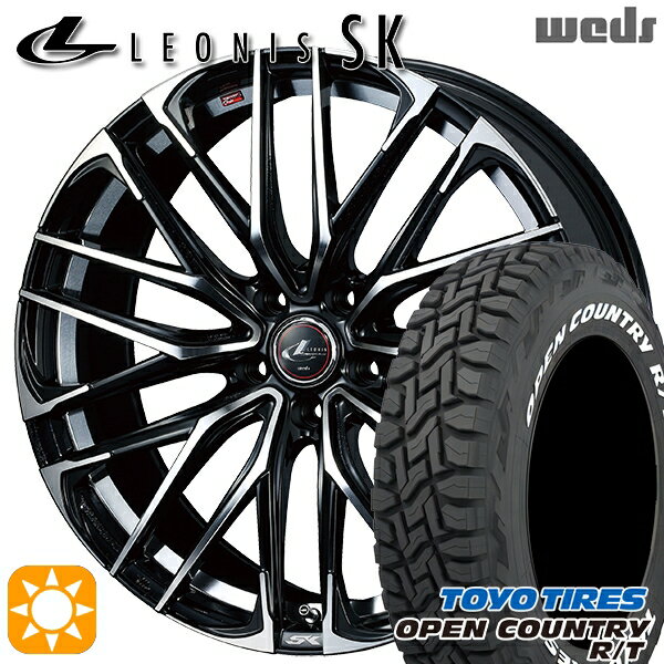 【取付対象】エルグランド クロスロード 215/65R16 109/107Q トーヨー オープンカントリー R/T ホワイトレター Weds レオニス SK PBMC (パールブラック ミラーカット) 16インチ 6.5J 5H114.3 サマータイヤホイールセット