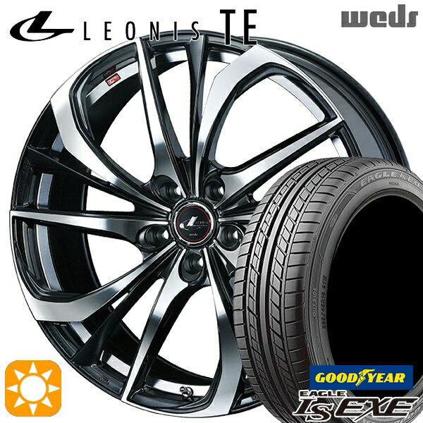 最大2,000円OFFクーポン★アクセラ アテンザ 215/45R18 89W グッドイヤー イーグル LSEXE Weds レオニス TE PBMC (パールブラック ミラーカット) 18インチ 7.0J 5H114.3 サマータイヤホイールセット