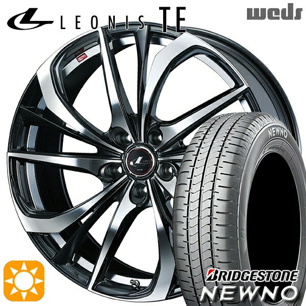 【取付対象】215/55R17 94V ブリヂストン ニューノ Weds レオニス TE PBMC (パールブラック ミラーカット) 17インチ 7.0J 5H114.3 サマータイヤホイールセット