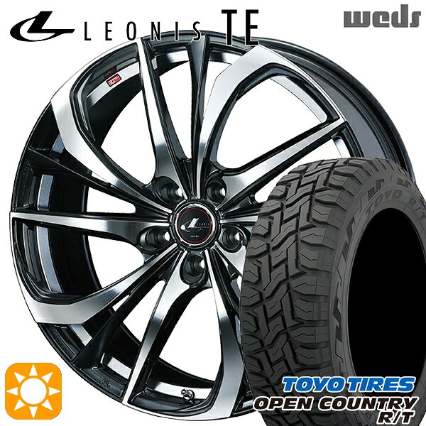 【取付対象】エクストレイル フォレスター 225/60R17 99Q トーヨー オープンカントリー R/T Weds レオニス TE PBMC (パールブラック ミラーカット) 17インチ 7.0J 5H114.3 サマータイヤホイールセット