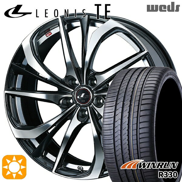 【取付対象】225/40R19 93W XL ウィンラン R330 Weds レオニス TE PBMC (パールブラック ミラーカット) 19インチ 8.0J 5H114.3 サマータイヤホイールセット