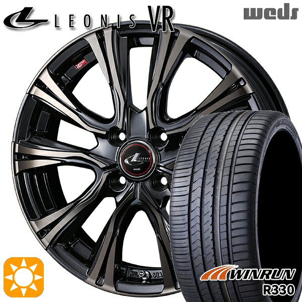【取付対象】195/45R16 84V XL ウィンラン R330 Weds レオニス VR PBMC/TI 16インチ 6.0J 4H100 サマータイヤホイールセット
