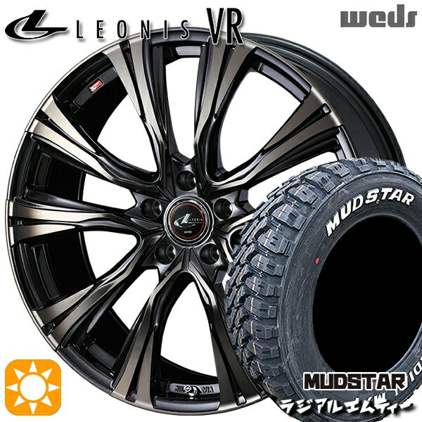 【取付対象】225/70R16 103S マッドスター ラジアル M/T ホワイトレター Weds レオニス VR PBMC/TI 16インチ 6.5J 5H114.3 サマータイヤホイールセット