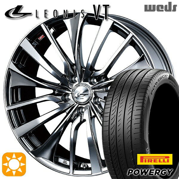 【取付対象】アイシス ノア 215/45R17 91W XL ピレリ パワジー Weds レオニス VT BMCMC (ブラックメタルコート ミラーカット) 17インチ 7.0J 5H114.3 サマータイヤホイールセット