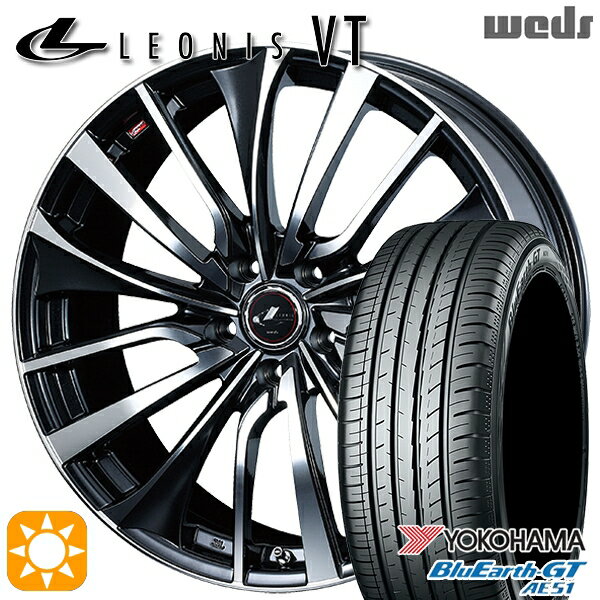 最大2,000円OFFクーポン★205/60R16 92V ヨコハマ ブルーアースGT AE51 Weds レオニス VT PBMC (パールブラック ミラーカット) 16インチ 6.5J 5H114.3 サマータイヤホイールセット