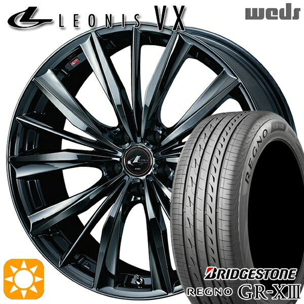 【取付対象】アウトランダー エクストレイル 225/55R18 102V XL ブリヂストン レグノ GR-X3 Weds レオニス VX BMC1（ブラックメタルコート ワン） 18インチ 7.0J 5H114.3 サマータイヤホイールセット