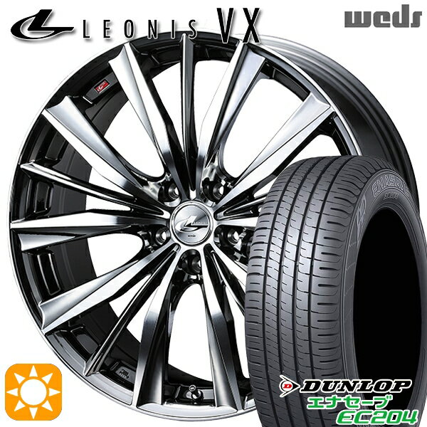 【取付対象】225/45R18 95W XL ダンロップ エナセーブ EC204 Weds レオニス VX BMCMC (ブラックメタルコート ミラーカット) 18インチ 8.0J 5H114.3 サマータイヤホイールセット