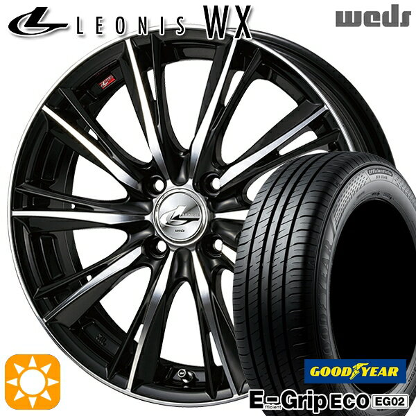 【取付対象】ライズ ロッキー 195/65R16 92V グッドイヤー エフィシェントグリップ EG02 Weds レオニス WX BKMC (ブラック ミラーカット) 16インチ 6.0J 4H100 サマータイヤホイールセット