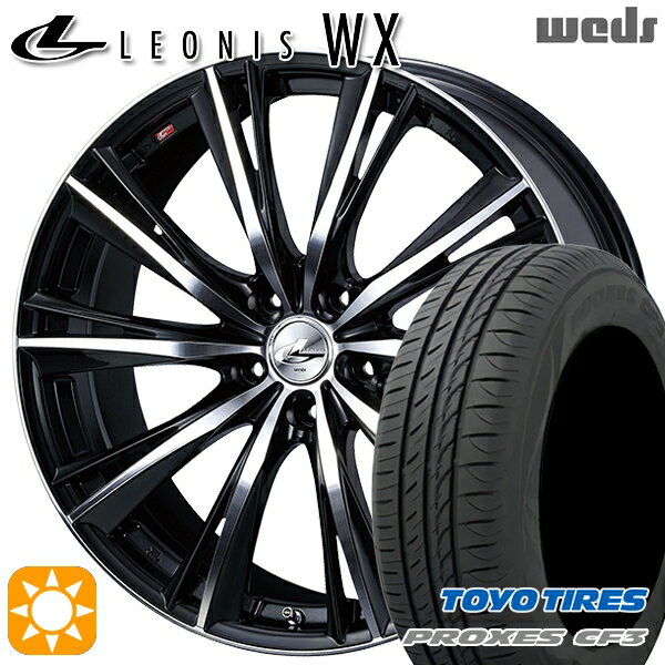 【取付対象】50プリウス インプレッサ 215/45R17 91W XL トーヨー プロクセス CF3 Weds レオニス WX BKMC (ブラック ミラーカット) 17インチ 7.0J 5H100 サマータイヤホイールセット