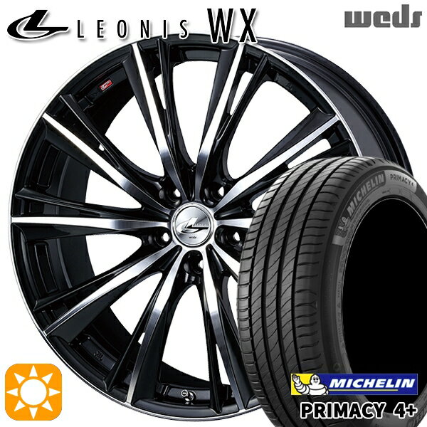 【取付対象】リーフ レヴォーグ 215/50R17 95W XL ミシュラン プライマシー4プラス Weds レオニス WX BKMC (ブラック ミラーカット) 17インチ 7.0J 5H114.3 サマータイヤホイールセット