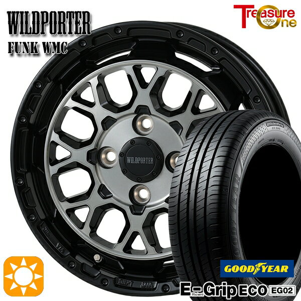 【取付対象】155/65R14 75S グッドイヤー エフィシェントグリップ エコ EG02 トレジャーワン ワイルドポーター ファンク WMC BP/BC 14インチ 4.5J 4H100 サマータイヤホイールセット