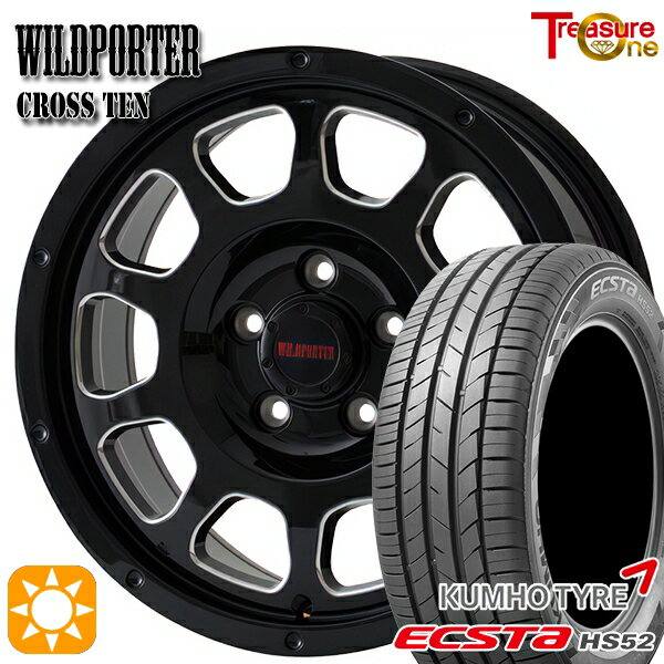 【取付対象】C-HR カローラクロス 215/60R17 100V XL クムホ エクスタ HS52 トレジャーワン ワイルドポーター クロステン BK/SM 17インチ 7.5J 5H114.3 サマータイヤホイールセット