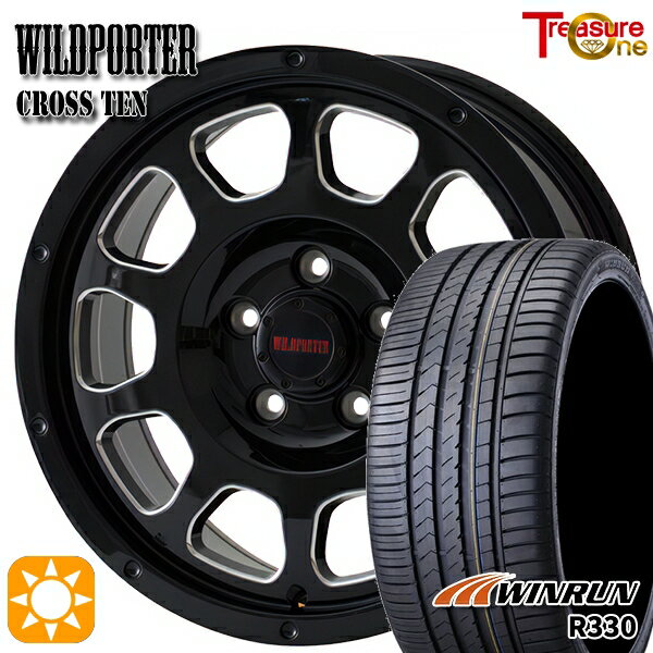 【取付対象】エスクァイア セレナ 205/50R17 93W XL ウィンラン R330 トレジャーワン ワイルドポーター クロステン ブラックサイドミーリング 17インチ 7.5J 5H114.3 サマータイヤホイールセット