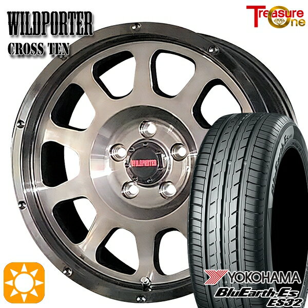 【取付対象】リーフ レヴォーグ 215/50R17 95V XL ヨコハマ ブルーアース ES32 トレジャーワン ワイルドポーター クロステン BP/BC 17インチ 7.5J 5H114.3 サマータイヤホイールセット