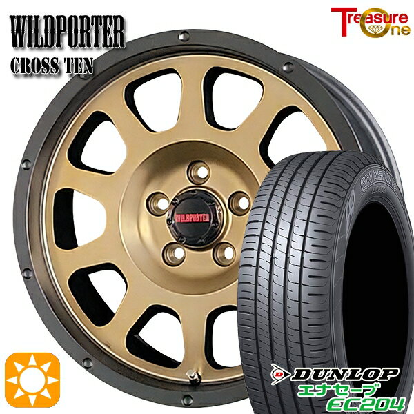 【取付対象】エルグランド クロスロード 215/65R16 98H ダンロップ エナセーブ EC204 トレジャーワン ワイルドポーター クロステン ブロンズ 16インチ 7.0J 5H114.3 サマータイヤホイールセット