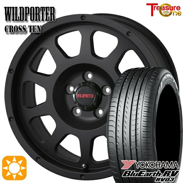 【取付対象】ヤリスクロス 205/65R16 95H ヨコハマ ブルーアース RV03 トレジャーワン ワイルドポーター クロステン マットブラック 16インチ 7.0J 5H114.3 サマータイヤホイールセット