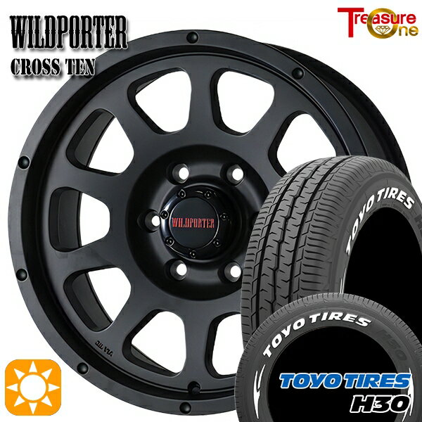 【取付対象】215/65R16 109/107R トーヨー H30 ホワイトレター トレジャーワン ワイルドポーター クロステン マットブラック 16インチ 6.5J 6H139.7 サマータイヤホイールセット