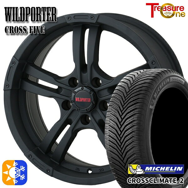 215/65R16 102V XL ミシュラン クロスクライメート2 トレジャーワン ワイルドポーター クロスファイブ MBK 16インチ 7.0J 5H 114.3 オールシーズンタイヤホイールセット