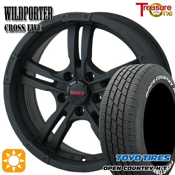 【取付対象】C-HR カローラクロス 215/60R17 96H トーヨー オープンカントリー H/T2 WL トレジャーワン ワイルドポーター クロスファイブ マットブラック 17インチ 7.5J 5H114.3 サマータイヤホイールセット