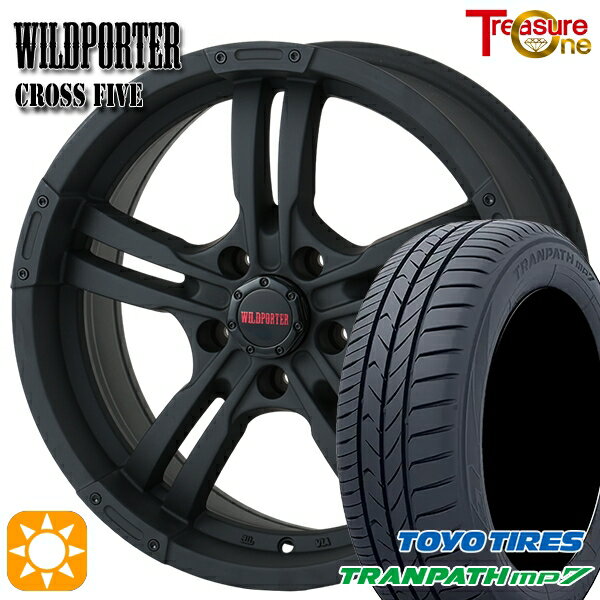 【取付対象】エスティマ ヤリスクロス 215/60R16 95H トーヨー トランパス mp7 トレジャーワン ワイルドポーター クロスファイブ マットブラック 16インチ 7.0J 5H114.3 サマータイヤホイールセット
