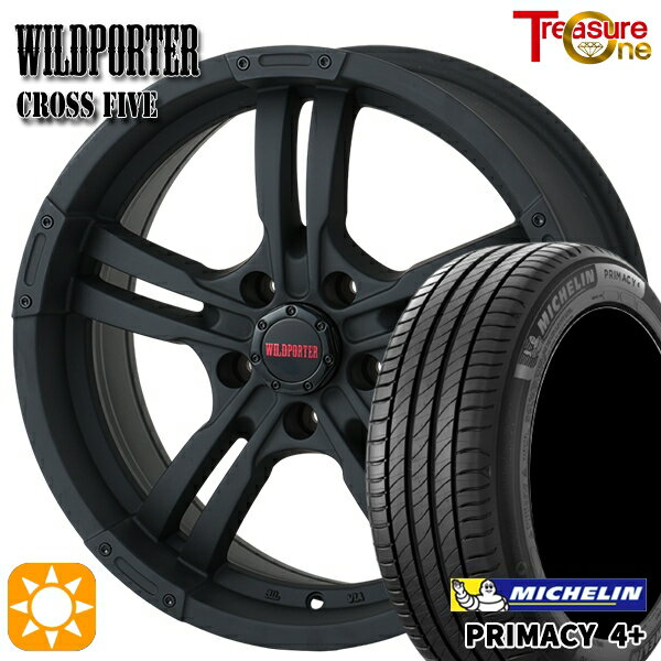 【取付対象】エスティマ ヤリスクロス 215/60R16 95H ミシュラン プライマシー4プラス トレジャーワン ワイルドポーター クロスファイブ マットブラック 16インチ 7.0J 5H114.3 サマータイヤホイールセット