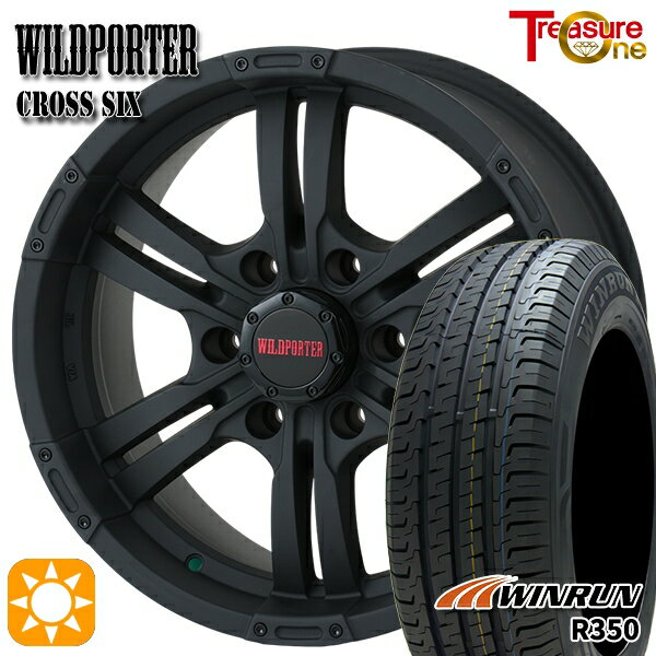【取付対象】NV350キャラバン 215/65R16 109/107T ウィンラン R350 トレジャーワン ワイルドポーター クロスシックス マットブラック 16インチ 6.5J 6H139.7 +48 サマータイヤホイールセット