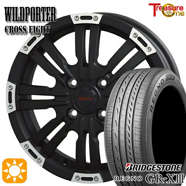 【取付対象】165/55R14 72V ブリヂストン レグノ GR-X3 トレジャーワン ワイルドポーター クロスエイト マットブラックポリッシュ 14インチ 4.5J 4H100 サマータイヤホイールセット