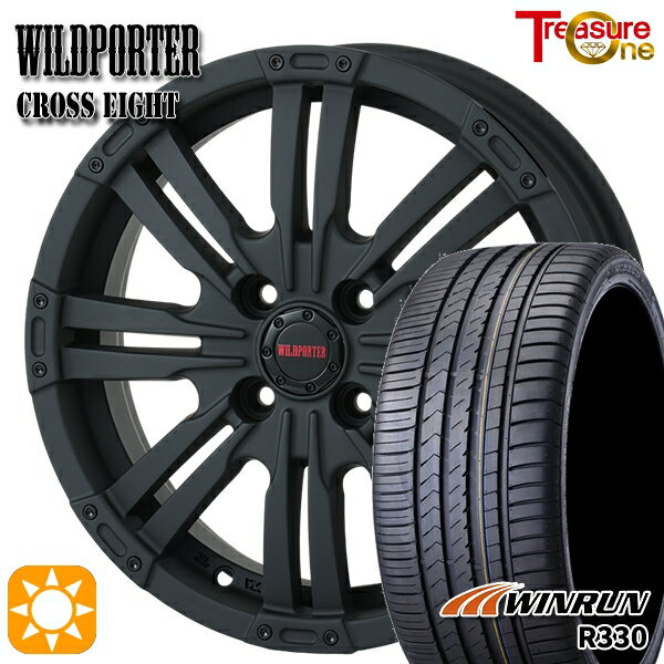 【取付対象】165/50R15 76V XL ウィンラン R330 トレジャーワン ワイルドポーター クロスエイト マットブラック 15インチ 4.5J 4H100 +43 サマータイヤホイールセット