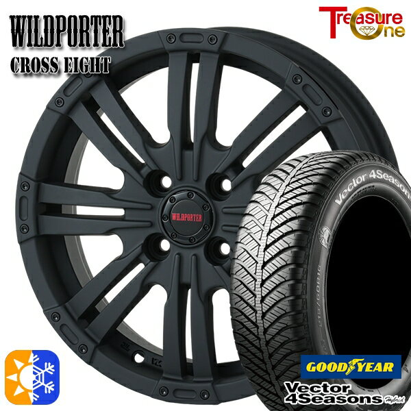 165/65R15 81H グッドイヤー ベクター フォーシーズンズ トレジャーワン ワイルドポーター クロスエイト MBK 15インチ 4.5J 4H100 +43 オールシーズンタイヤホイールセット