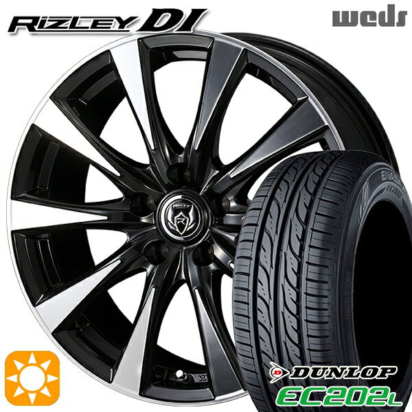 【取付対象】プリウス カローラ 195/65R15 91S ダンロップ エナセーブ EC202L Weds ライツレーDI ブラックポリッシュ 15インチ 6.0J 5H100 サマータイヤホイールセット