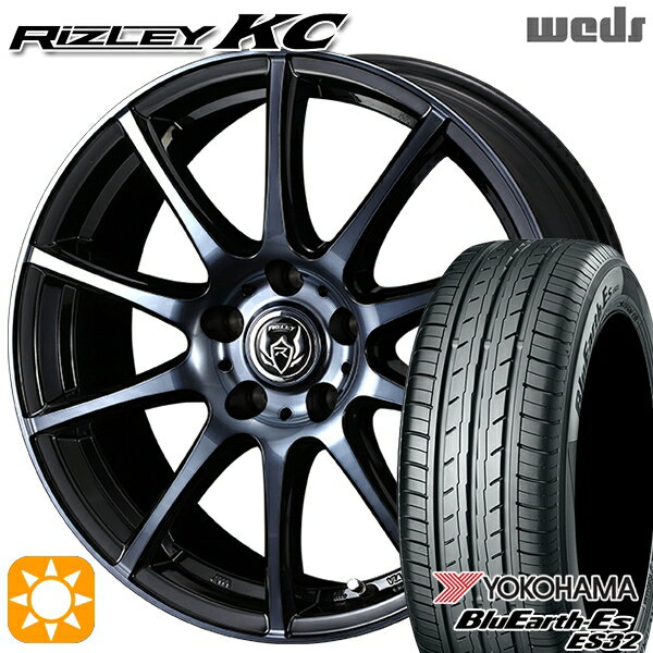 【取付対象】225/50R17 94V ヨコハマ ブルーアース ES32 Weds ライツレーKC ブラックポリッシュBC 17インチ 7.0J 5H114.3 サマータイヤホイールセット