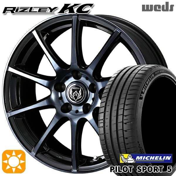 【取付対象】セレナ 215/40R18 89Y XL ミシュラン パイロットスポーツ5 Weds ライツレーKC ブラックポリッシュBC 18インチ 7.5J 5H114.3 サマータイヤホイールセット