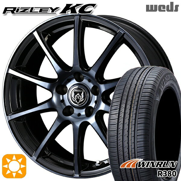 【取付対象】エクストレイル フォレスター 225/60R17 99V ウィンラン R380 Weds ライツレーKC ブラックポリッシュBC 17インチ 7.0J 5H114.3 サマータイヤホイールセット