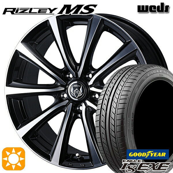 【取付対象】セレナ 215/40R18 89W XL グッドイヤー イーグル LSEXE Weds ライツレーMS ブラックメタリックポリッシュ 18インチ 7.5J 5H114.3 サマータイヤホイールセット