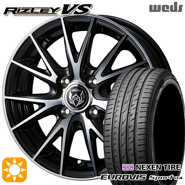 【取付対象】165/60R14 75H ロードストーン ユーロビズ Sport 04 Weds ライツレーVS ブラックメタリックポリッシュ 14インチ 4.5J 4H100 サマータイヤホイールセット