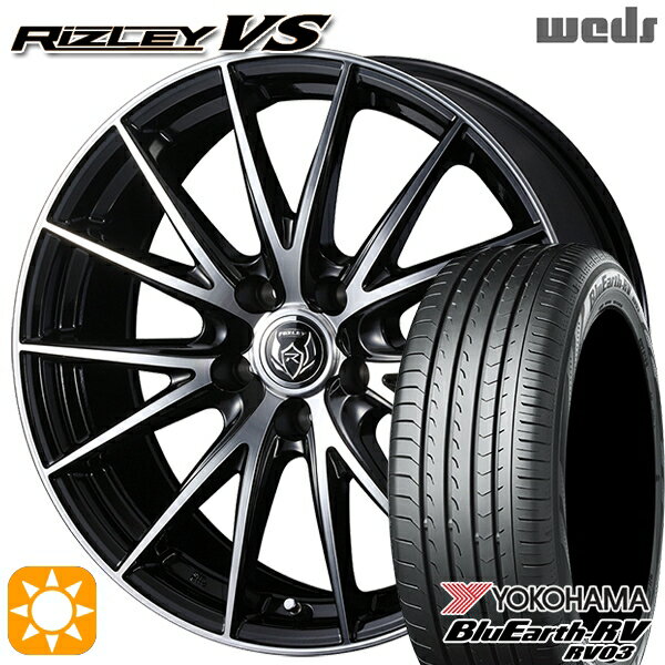 【取付対象】エルグランド クロスロード 215/65R16 98H ヨコハマ ブルーアース RV03 Weds ライツレーVS ブラックメタリックポリッシュ 16インチ 6.5J 5H114.3 サマータイヤホイールセット