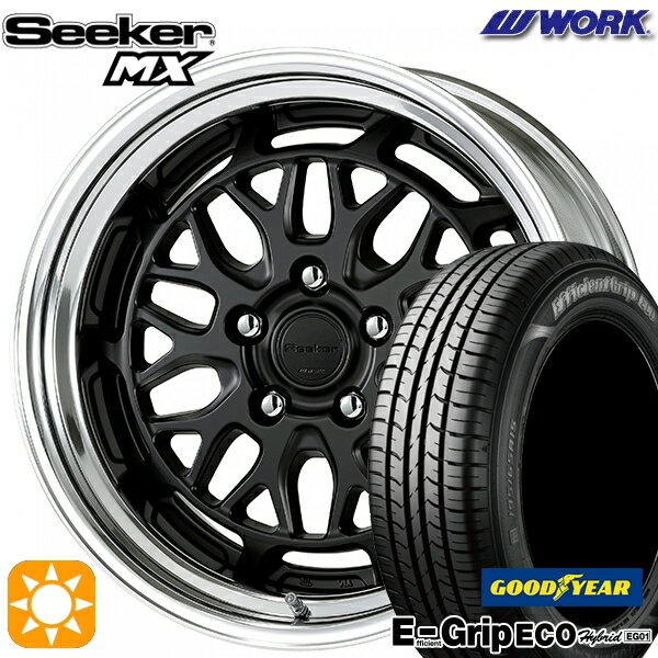 最大2,000円OFFクーポン★アクア デミオ ノート 195/55R16 87V グッドイヤー エフィシェントグリップ エコ EG01 WORK シーカー MX マットブラック 16インチ 6.0J 4H100 サマータイヤホイールセット