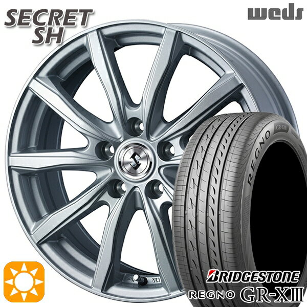 【取付対象】30/50プリウス カローラスポーツ 205/55R16 91V ブリヂストン レグノ GR-X3 Weds シークレット SH シルバー 16インチ 6.5J 5H100 サマータイヤホイールセット
