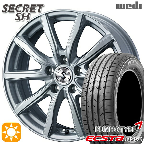 【取付対象】205/55R16 91V クムホ エクスタ HS52 Weds シークレット SH シルバー 16インチ 6.5J 5H100 サマータイヤホイールセット