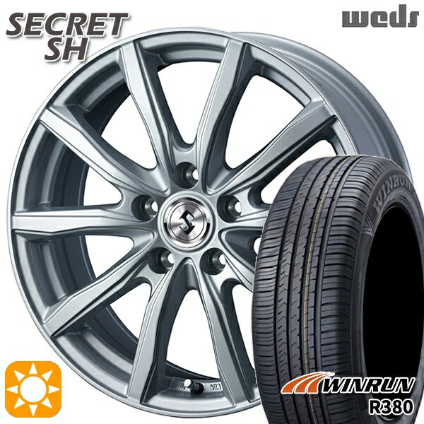 【取付対象】195/65R15 91V ウィンラン R380 Weds シークレット SH シルバー 15インチ 6.0J 5H114.3 サマータイヤホイールセット