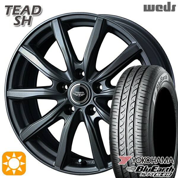 【18日限定!ダイヤモンド会員限定P13倍!】 195/65R15 91V ヨコハマ ブルーアース AE01F Weds テッド SH ガンメタ 15インチ 6.0J 5H114.3 サマータイヤホイールセット