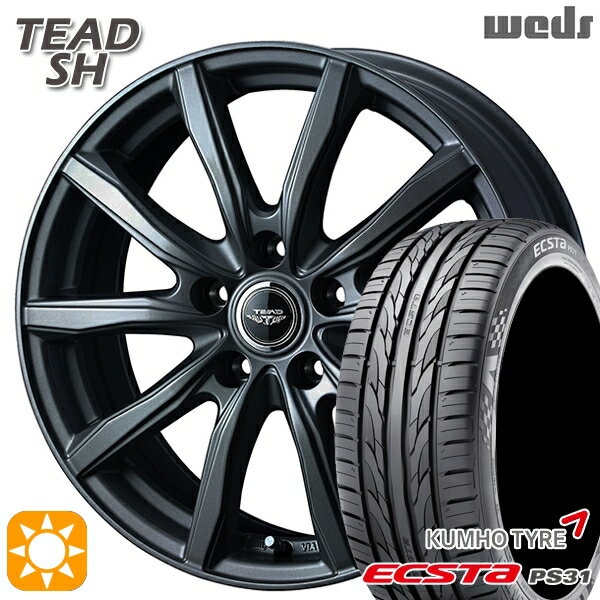 【18日限定!ダイヤモンド会員限定P13倍!】 195/65R15 91V クムホ エクスタ PS31 Weds テッド SH ガンメタ 15インチ 6.0J 5H114.3 サマータイヤホイールセット