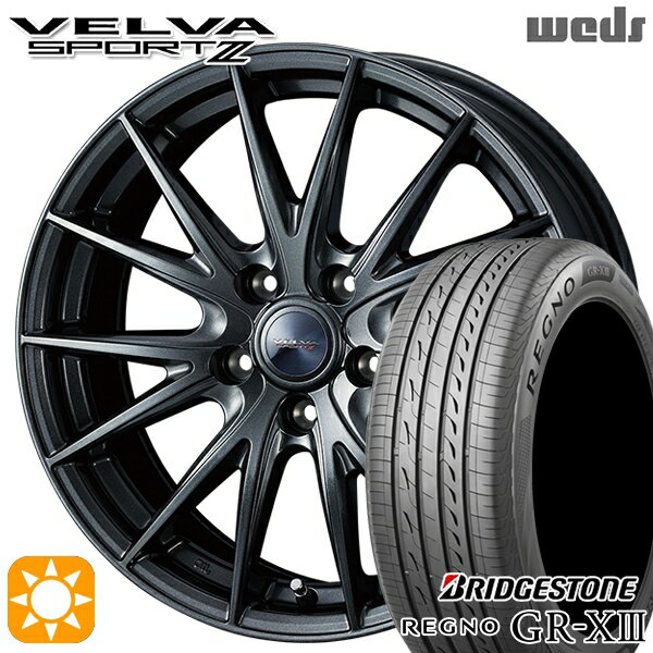 【取付対象】30/50プリウス カローラスポーツ 205/55R16 91V ブリヂストン レグノ GR-X3 Weds ヴェルバスポルト2 ディープメタルII 16インチ 6.5J 5H100 サマータイヤホイールセット