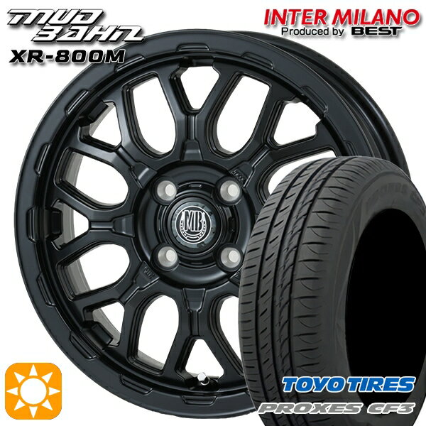 【取付対象】165/55R14 72V トーヨー プロクセス CF3 インターミラノ マッドバーン XR-800M MBK（限定カラー） 14インチ 4.5J 4H100 サマータイヤホイールセット