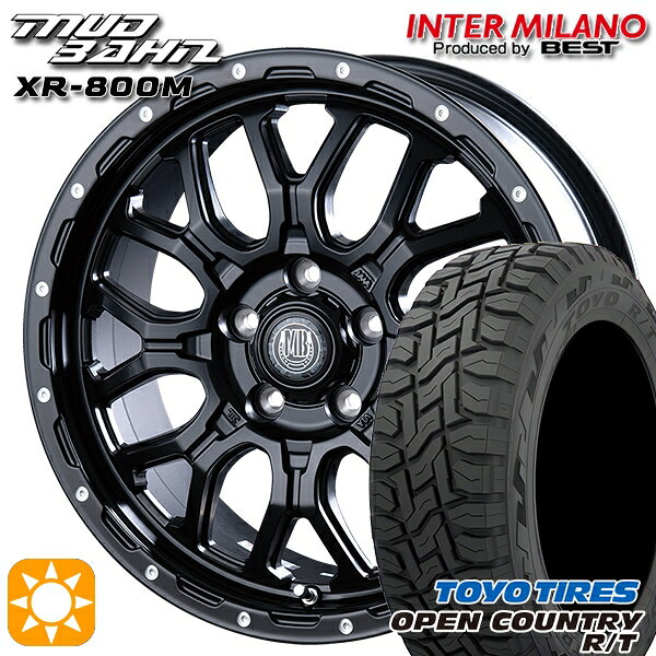 【取付対象】エクストレイル フォレスター 225/60R17 99Q トーヨー オープンカントリー R/T インターミラノ マッドバーン XR-800M MBK/PP 17インチ 7.0J 5H114.3 サマータイヤホイールセット