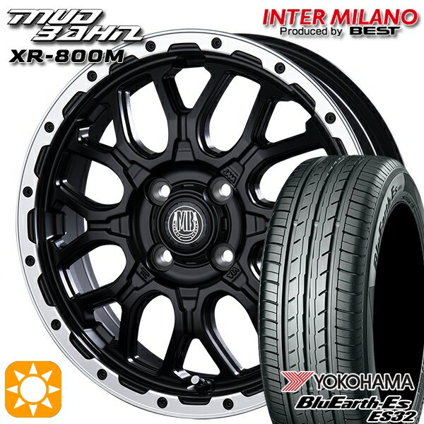 【取付対象】155/55R14 69V ヨコハマ ブルーアース ES32 インターミラノ マッドバーン XR-800M MBK/RP 14インチ 4.5J 4H100 サマータイヤホイールセット